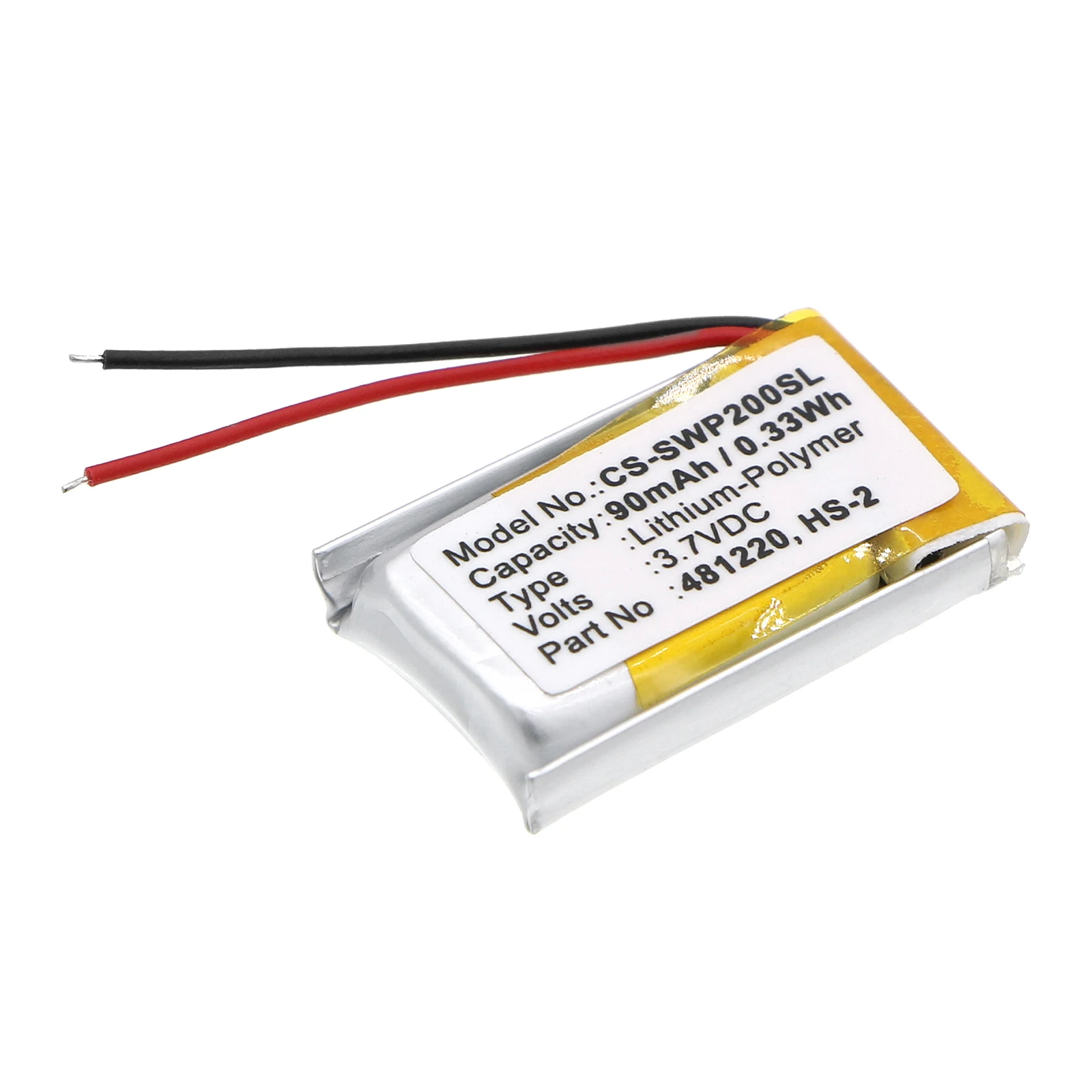 

GreenBattery 90mAh 3.7V 0.33Wh Wireless Headset Li-Polymer Battery 481220, B481220, HS-2 for Samsung WEP-200, WEP-210, WE-P301