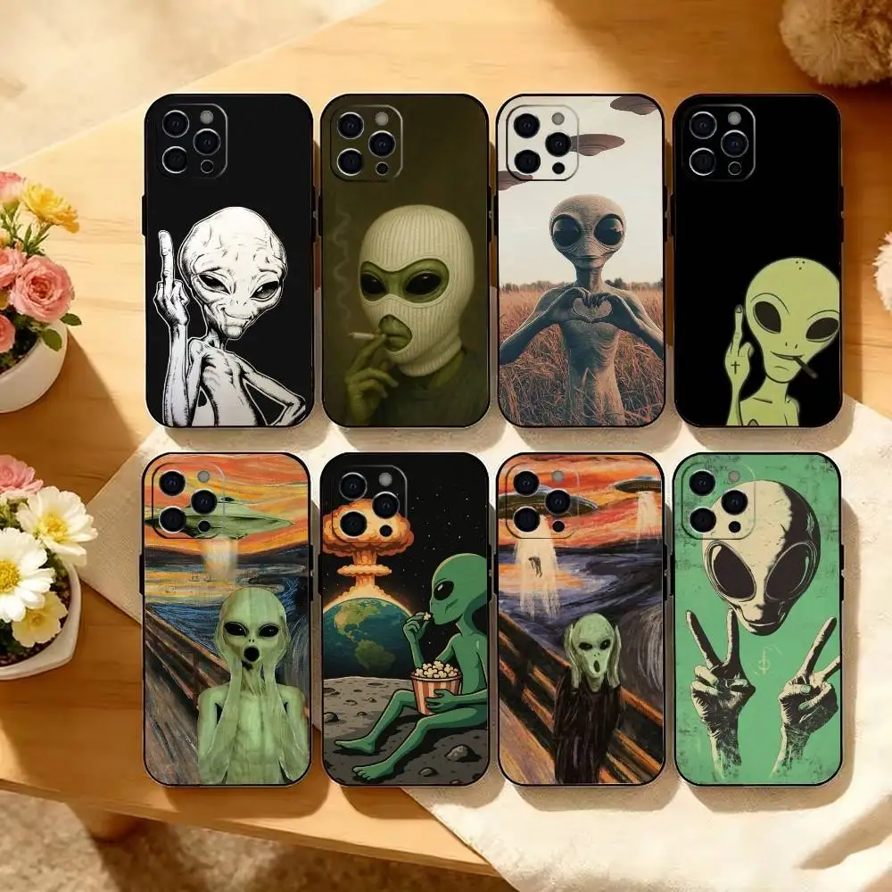 

F-Funny A-Alien Phone Case Silicone Soft For IPhone 17 16 15 14 13 12 11 X XR Plus Pro Max Plus