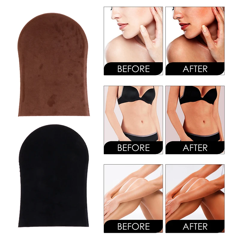 고품질 1PC 재사용 가능한 백 탄 애플리케이터 장갑 엑스 폴리 에이 팅 탄 제거 미트 셀프 태닝 바디 페이스 목욕 청소 소프트 장갑