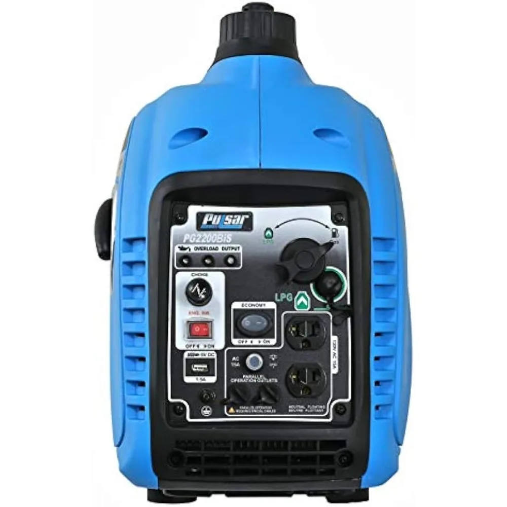 Imagem -02 - Pulsar Portátil Dual Fuel Silencioso Inversor Gerador Saída Usb Capacidade Paralela Compatível com Carb Pg2200bs 200w