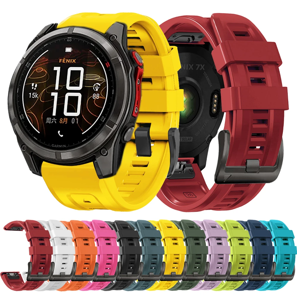 Sport-Silikonarmband für Garmin Fenix 8 Pro 47mm 51mm E 7 7X/Epix Pro/6 6X/5 Plus Quatix 8 Armband 22mm 26mm Quickfit-Band