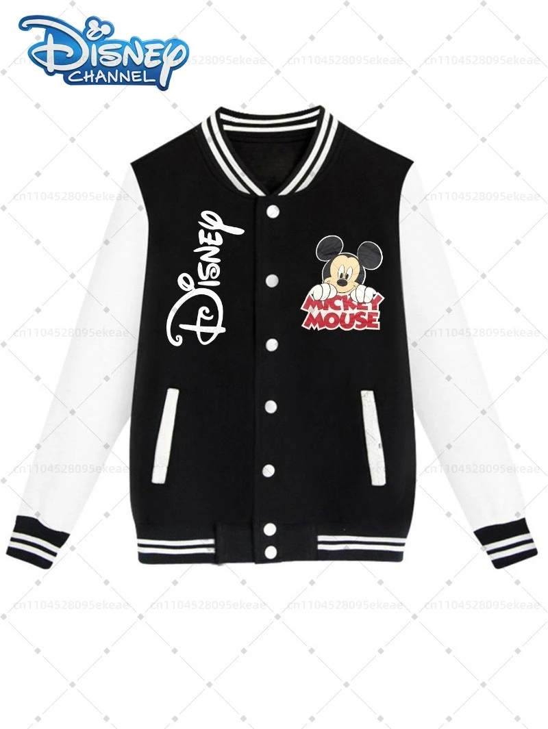 

Disney Mickey Minnie Mouse Castle Jacket Men's and Women's Fashionable Casual Street Sports Loose Jacket, Autumn and Winter Top