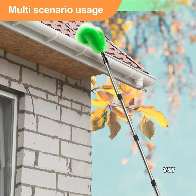 Gutter Cleaning Tools Telescopic Gutter Cleaner With 4 Section Pole Reliable Gutter Cleaner Tool For Cleaning Leaves 1.8M