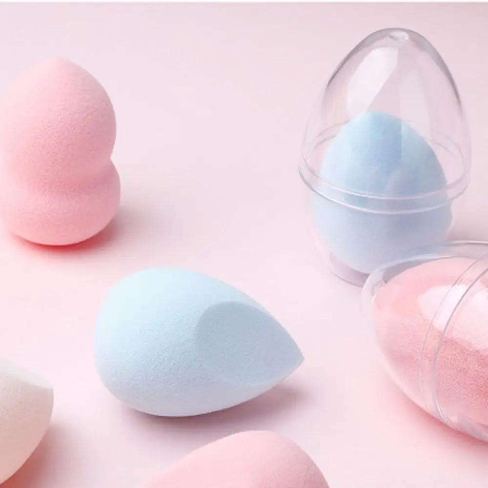 Girls Makeup Tool Transparent Cosmetic Puff Holder Egg Puff Case Puff Holder Storage Box Sponge Egg Box