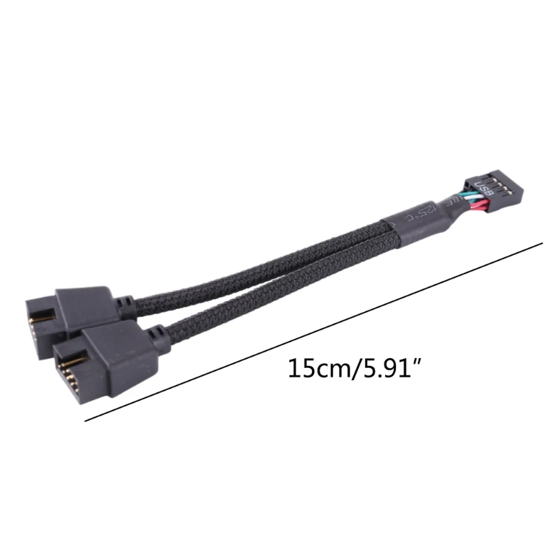 Adaptador Cable extensión 9 pines para placa base, divisor cabezal USB 1 a 2 macho