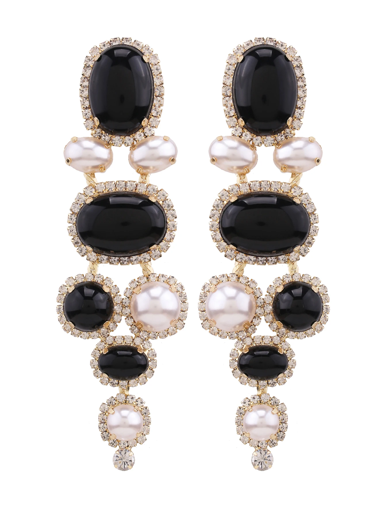 New Irregular Simulate Baroque Pearl Earrings for Women Mom Hyperbole Long Drop Dangle Rhinestone Earrings Women Jewelry Gifts