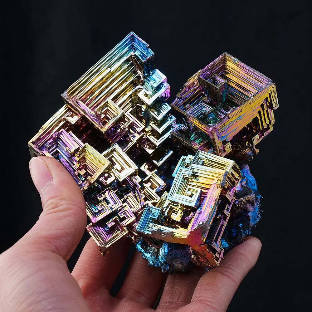 Natural Quartz Free Form Colorful Metal Ore Bismuth Ornament Healing Stone Crystal Ingots Bismuth Ore Decoration Gifts