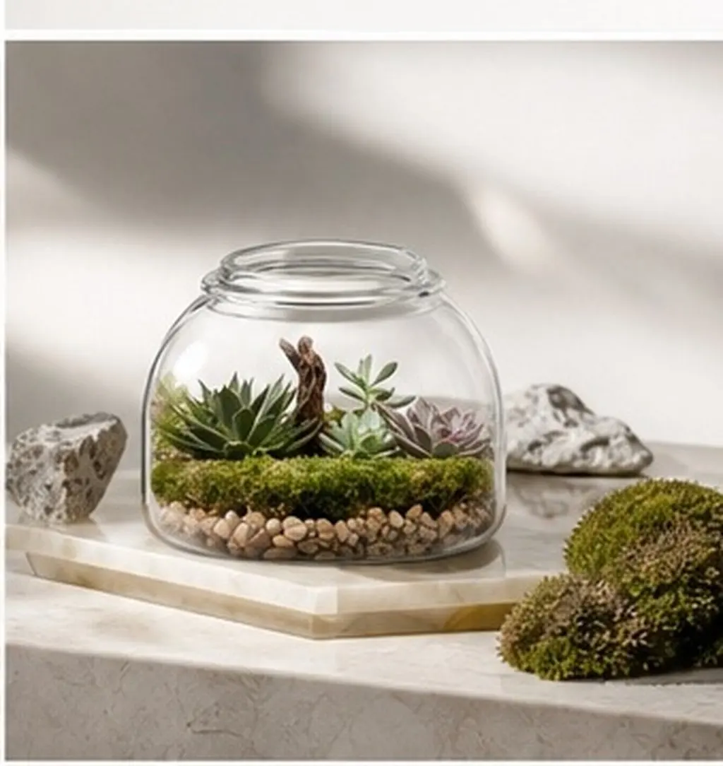 Glass Terrarium Jar Lid Transparent Micro Landscape Ecological Bottle Succulents Moss Hydroponic Plant Propagation Tabletop