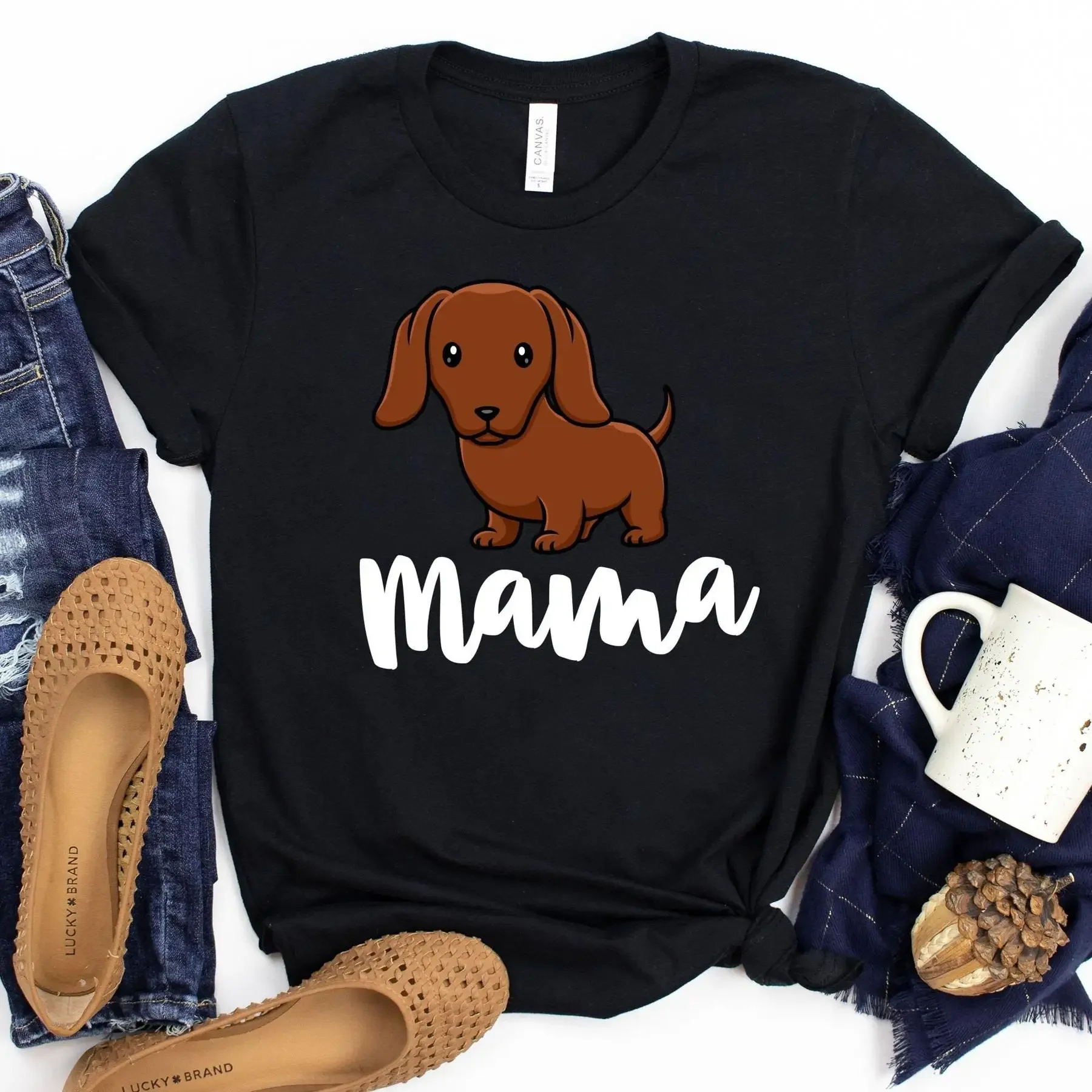 Camiseta roja de Doxie Mama, dueño de perro salchicha, vida bonita para mascotas