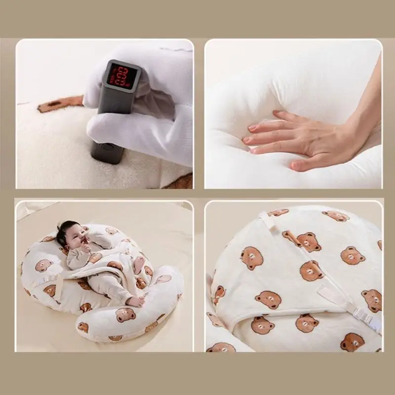 A5YC Double Sided Spit Prevention Baby Cushion Slop Pillow for Comfortable Sleep Rest
