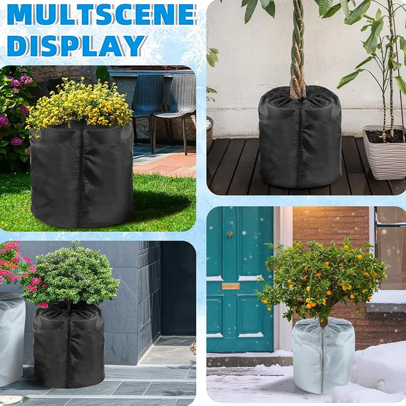 Plant Frost Protection Bag Winter Garden Blanket with Drawstring Reusable Cold Proof Cover for Shrubs Trees Palms Outdoor Plants