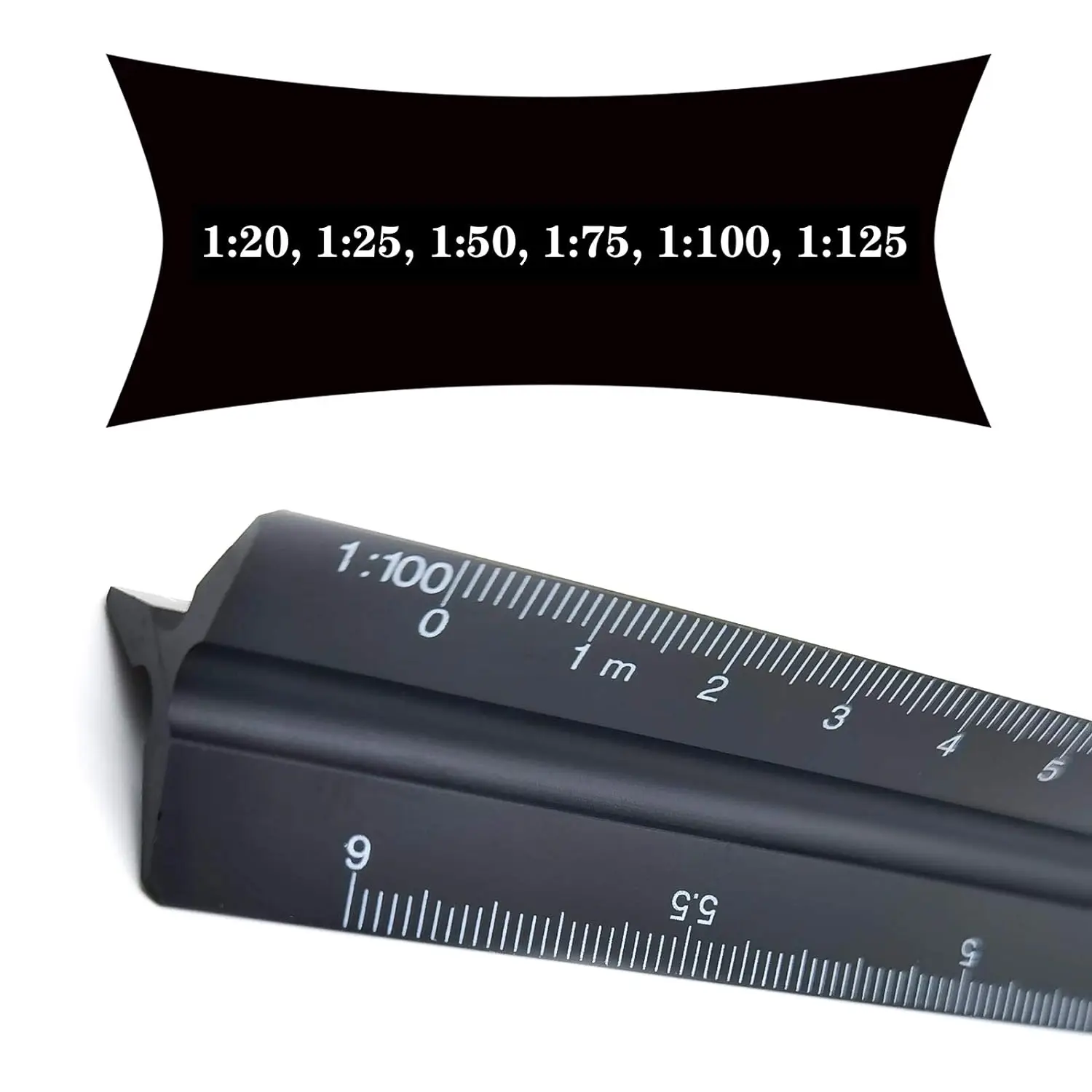 30cm Triangular Scale Ruler 1:20-1:500 Metal Plastic Straight Ruler Metric Architect Engineer Accurate Drafting Measure Tool