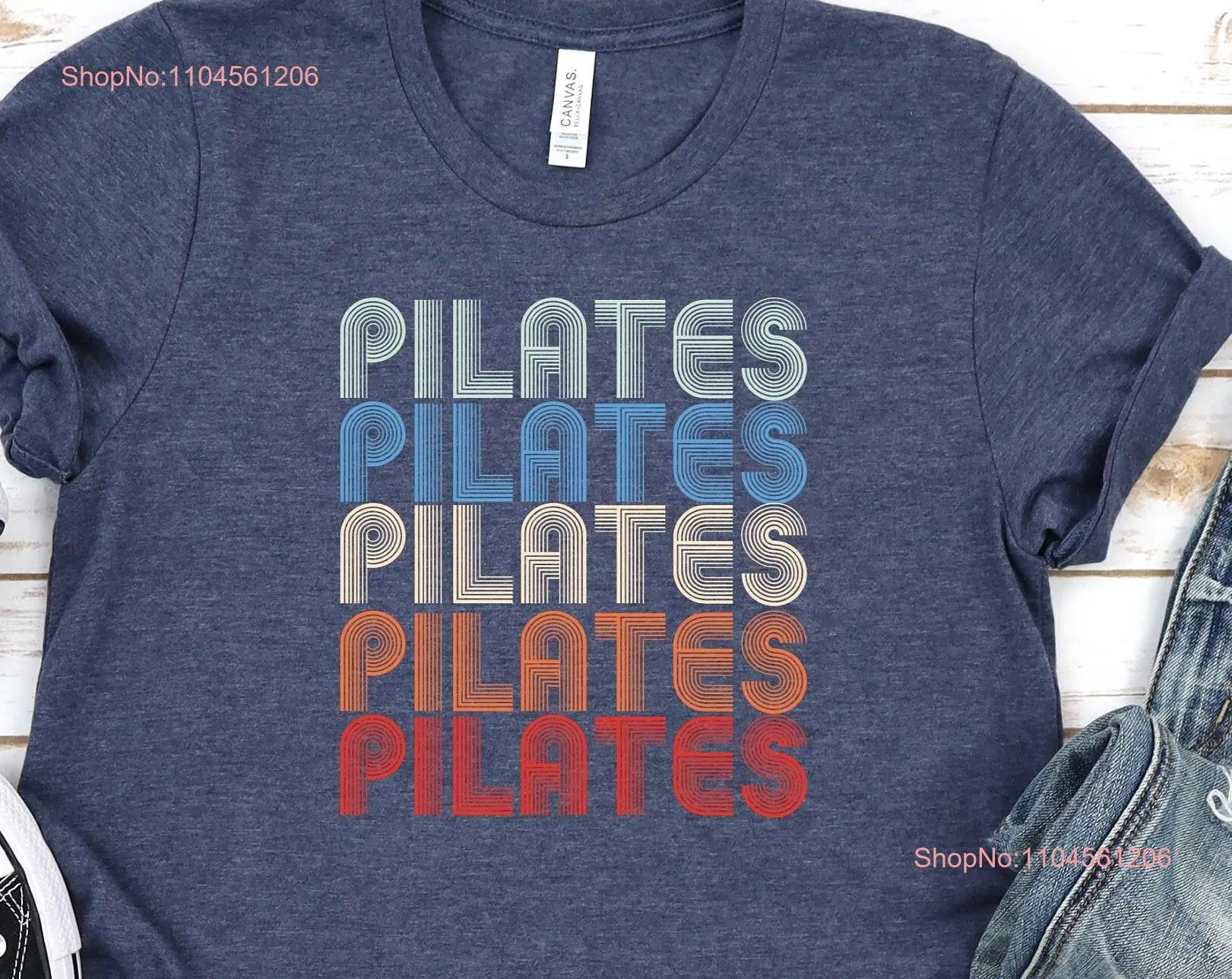 

Retro Pilates T Shirt long or short sleeves