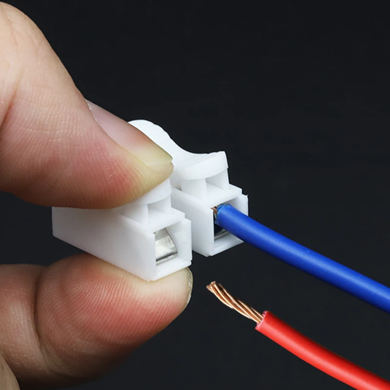 20/50Pcs No Solding Quick 1P 2P Cable Wire Connector No Screw Terminal Block Spring Clamp