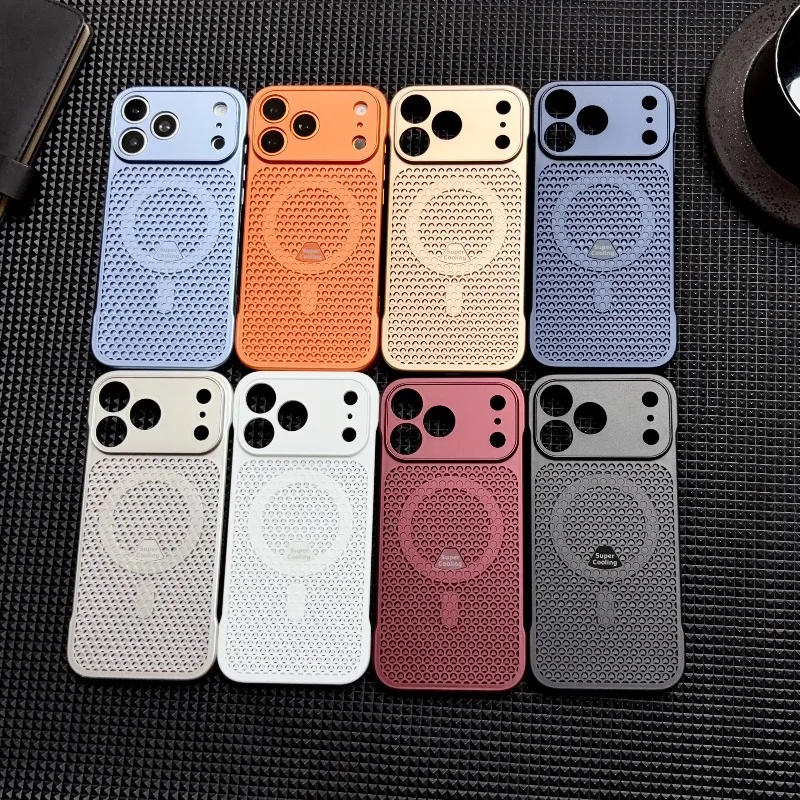 Luxury Heat Dissipation Magnetic Phone Case for IPhone 18 17 16 15 14 13 Pro Max for Magsafe Matte Slim Frameless Cooling Cover