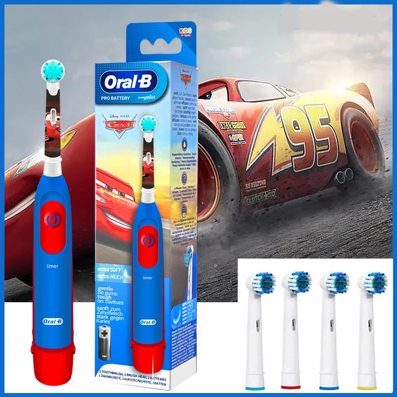 Oral B Kid Electric Toothbrush Rotation Clean Teeth Soft Brush for Kids with 2 Minutes Timer with Extra Gift Refills