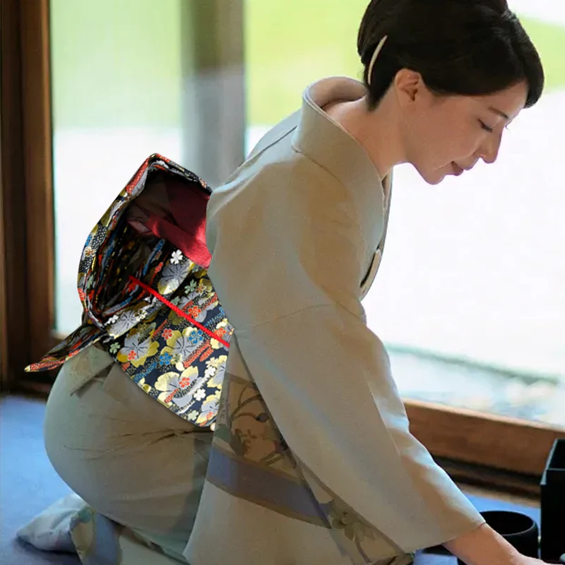 

Women Japanese Kimono Obi Brocade Shaped Taiko Knot Waistband Traditional Yukata Dress Waist Belt Geisha Anime Cosplay Costume