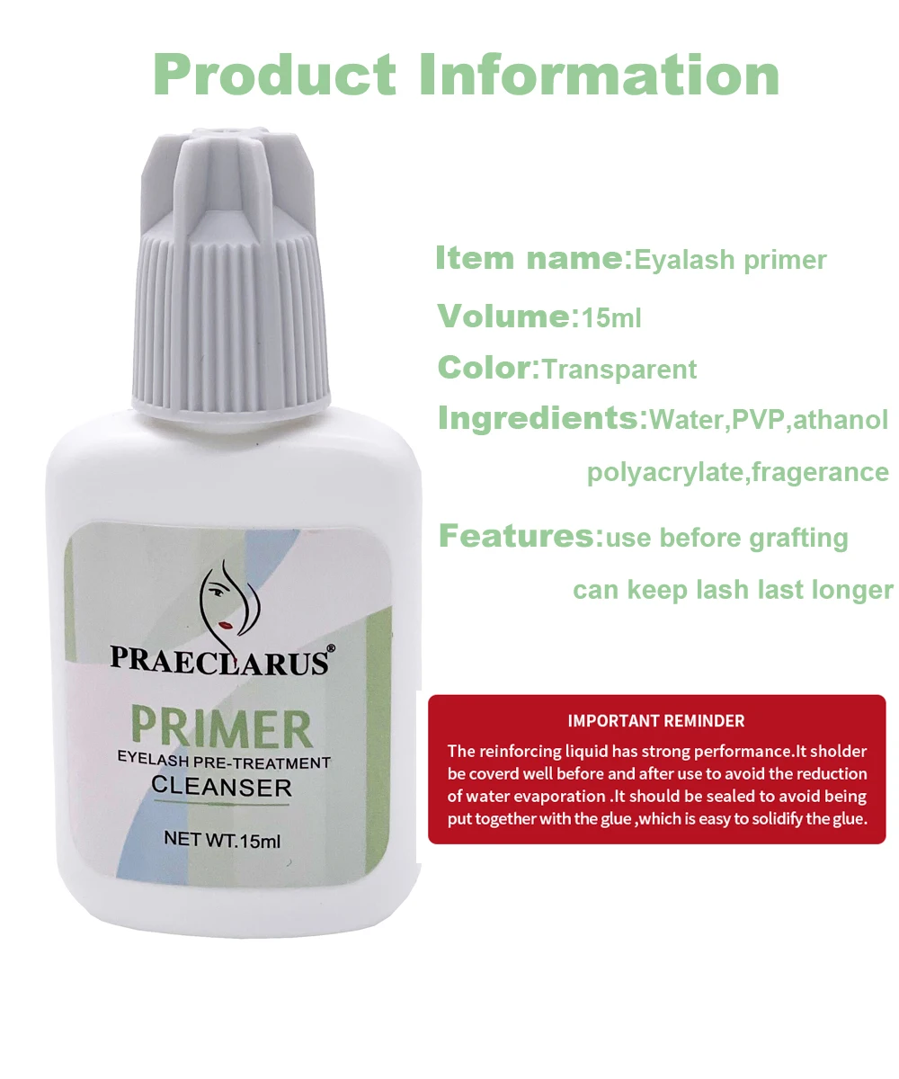 PRAECLARUS-Extenseur de cils super adhésif, fixateur, apprêt, colle, adhésif, 15 ml, expédition sur 24 salles de bain, URS