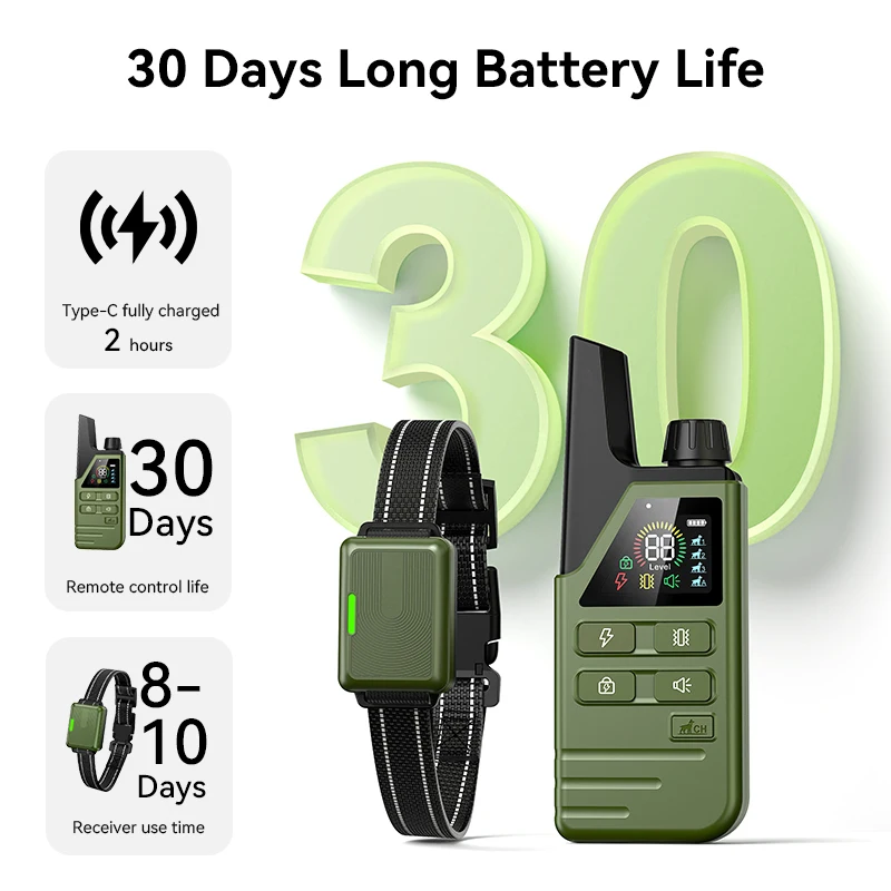 Electric Dog Training Collar IPX7 Waterproof Dog Bark Stop Collar With Remote Control Rechargeable Anti Barking Device