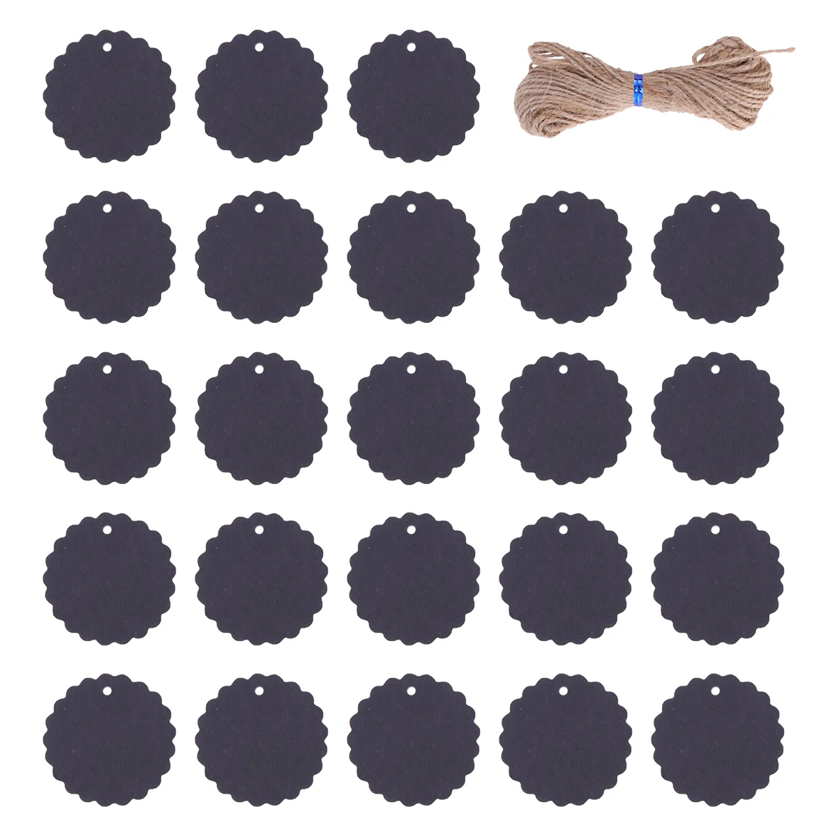 100pcs Kraft Paper Cowhide Card Sturdy Blank Hanging Tags with Rope for Christmas Gift Clothing Labeling Wishing Cards