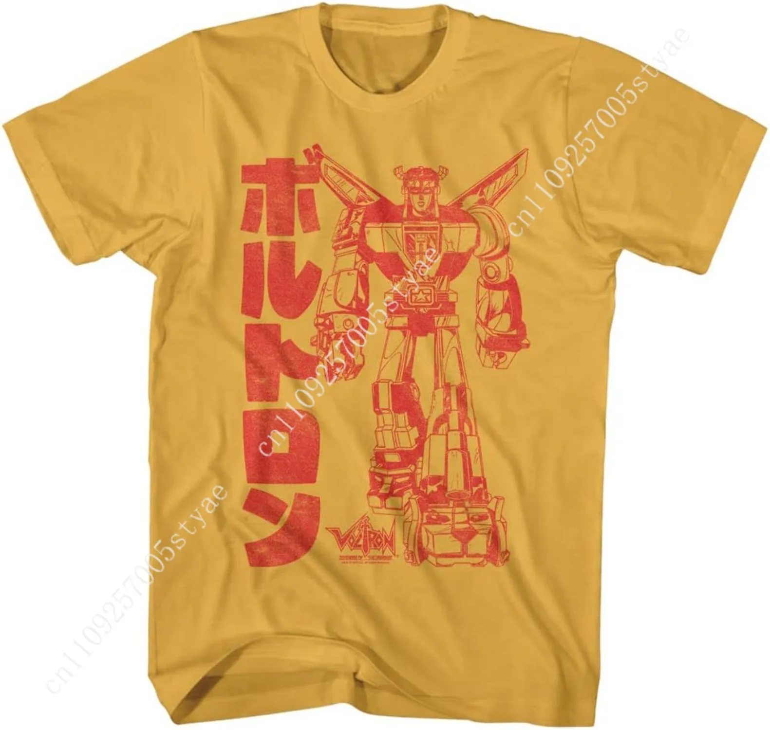 Voltron T Shirt Katakana Japanese Print Mens Short Sleeve T Shirts Vintage Style Graphic Tees