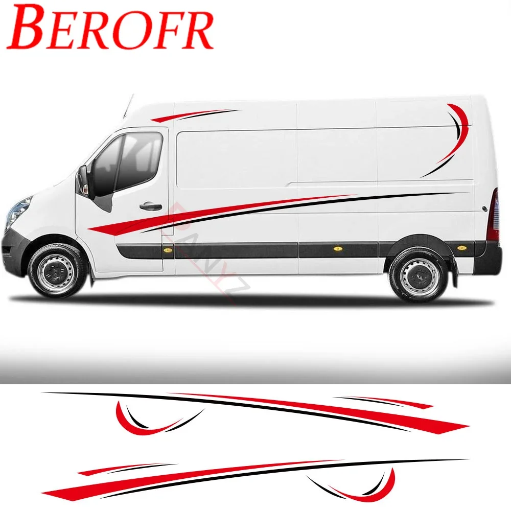 Pegatinas de coche para Renault Master Messenger NIssan NV400 Interstar Opel Vauxhall Movano Camper Van Motorhome accesorios de sintonización