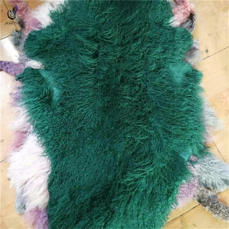 Mongolian Sheepskin Pelt Tibetan Curly Sheepskin rug For Area Rug Carpet Chair Covers