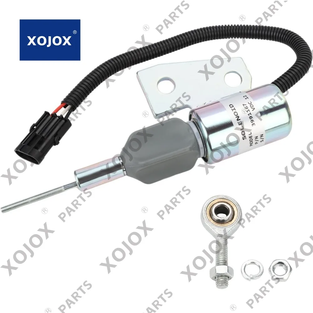 

XOJOX 12V Fuel Shut Off Solenoid Compatible with Engine 4BT 6BT 5.9L Excavator R220-5 Case IH Harvester Replacement for 3991167