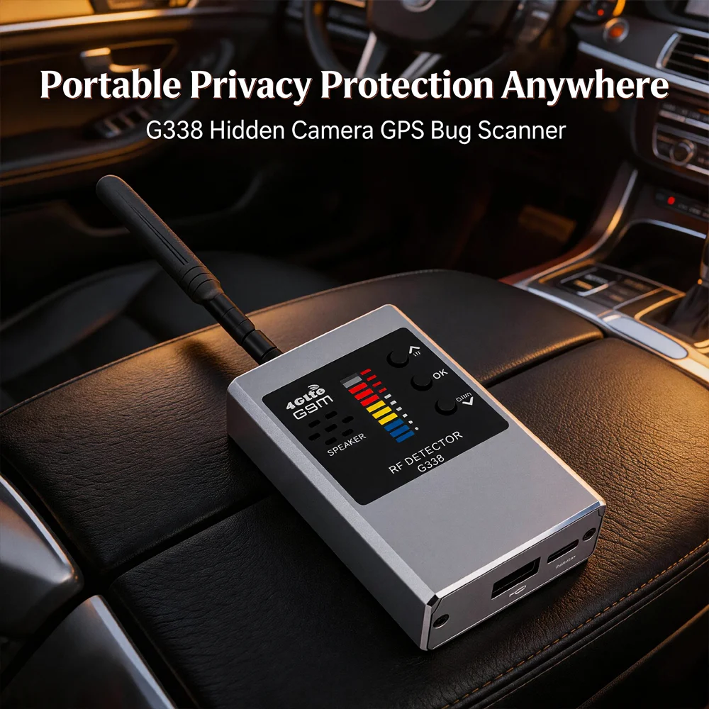 

Portable Anti-Spy RF Detector Hidden Camera Lens Finder GPS Audio Bug Privacy Scanner For Hotel Travel Home Office