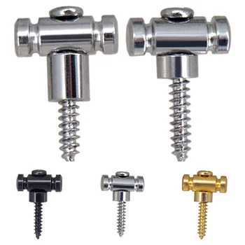 مثبتات أشجار أوتار الجيتار مع مسامير ، أجزاء الجيتار الكهربائي ، دليل الجيتار ، المذيع ، الفضي ، الأسود ، الذهبي ، زوج واحد ، زوجان