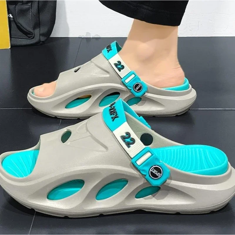 

2024 New Men Slippers Soft Air Cushion Casual Slides EVA Extra-thick Sole Sandals Fashion Outdoor Beach Men Sandals Slippers