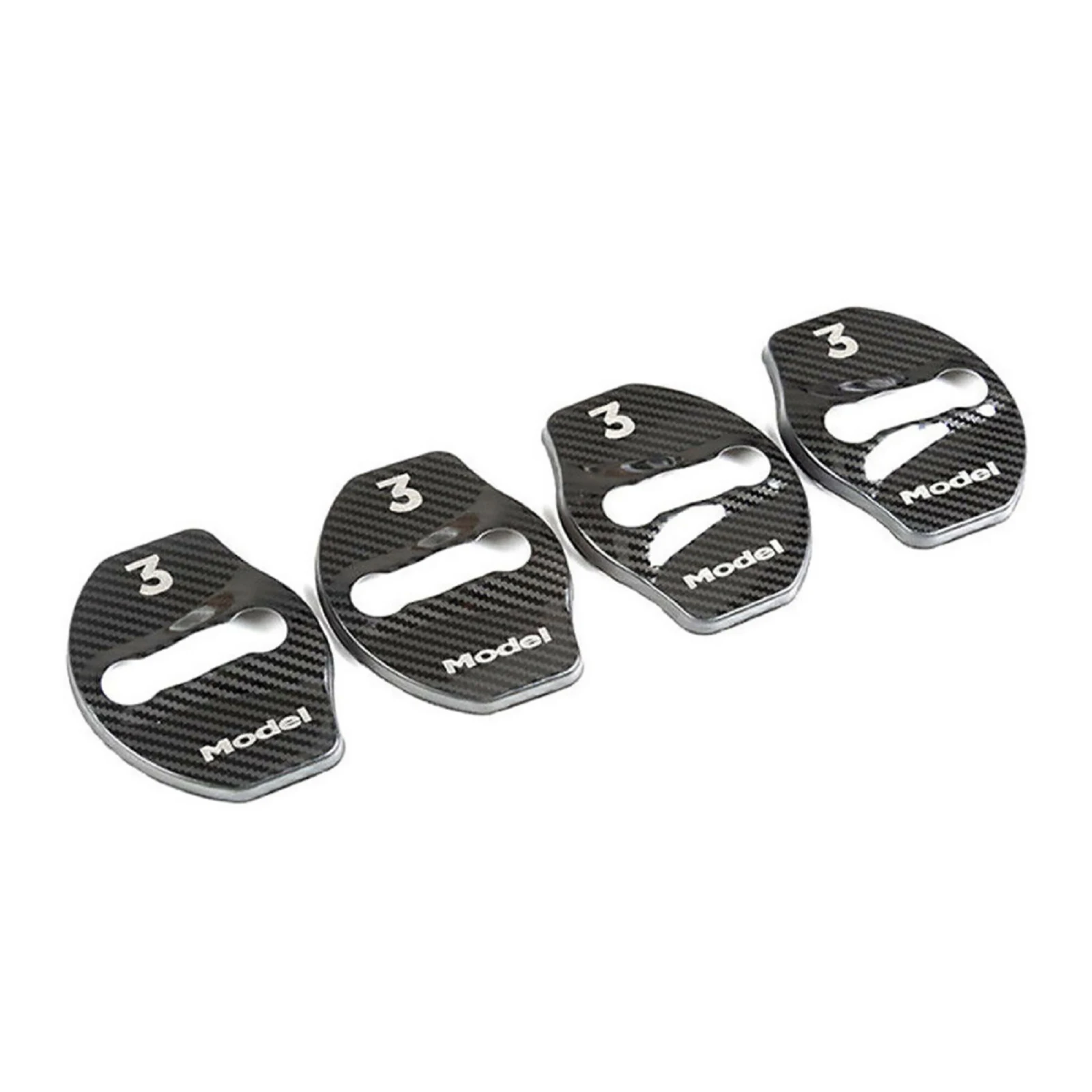 4Pcs Car Door Lock Buckle Protective Cover Decoration Fit For Tesla Model 3 Auto Accessories Metal Door Lock Cover Upgrade Parts