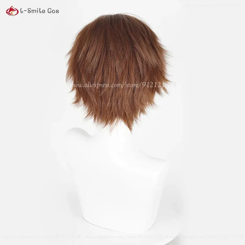 Yoichi Saotome 30 سنتيمتر قصيرة الأصفر البني أنيمي تأثيري مقاومة للحرارة الاصطناعية الشعر هالوين الباروكات + غطاء شعر مستعار