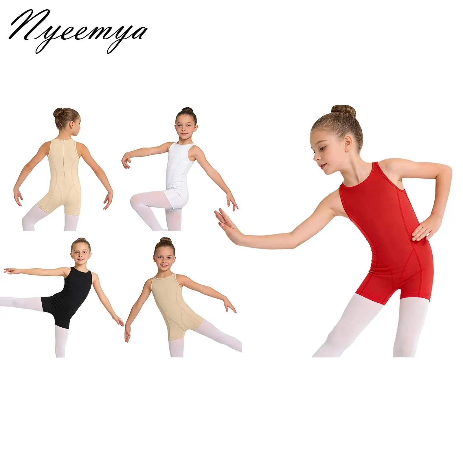 

Kids Ballet Jersey Dance Unitards Child Stretch Biketard Ballet Leotard for Toddler Gymnastics Shorty Jumpsuits for Girls Boys