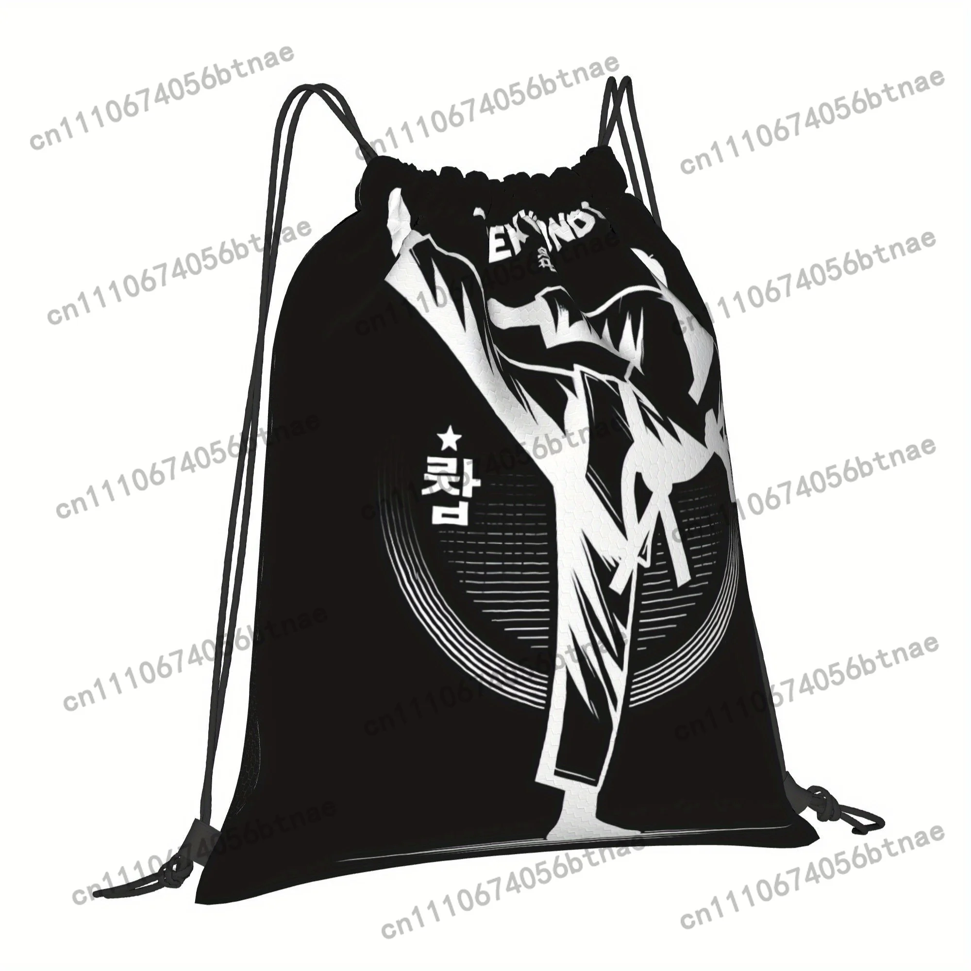Taekwondo Kick Urban Inspired Drawstring Bag with Simple Lines, A Go to Companion for Students, Creatives, or Everyday Errands