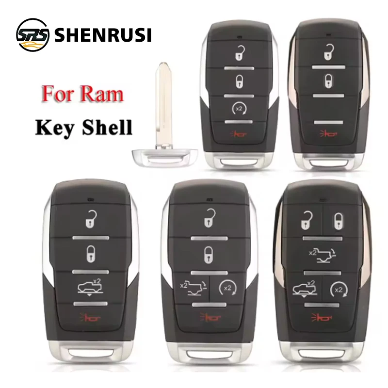 SHENRUSI OHT-4882056 3/4/5/6 Bottoni Smart Prox Chiave A Distanza Dell'automobile Borsette Caso Per Ram 1500 Pickup 2019 2020 2021