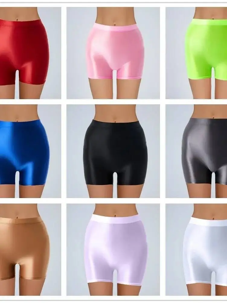 شورت شفاف سلس لامع ناعم للجنسين عالي المرونة مقاس كبير شورت كاجوال سريع الجفاف بلون سادة أنيق LTJ5