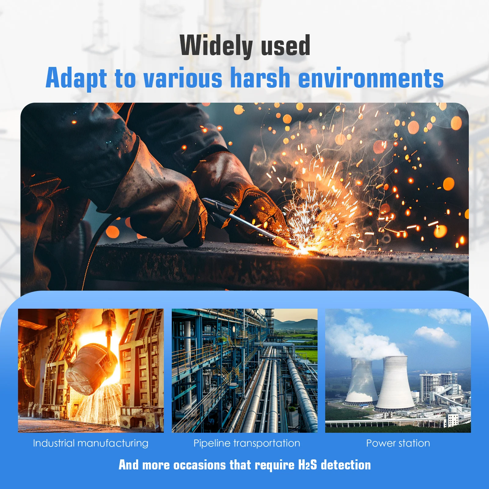 ガス分析計、H2S 硫化水素センサー、H2S デジタルディスプレイ、音声付きクリップオン H2S 検出器、振動、赤色警告灯、スーツ