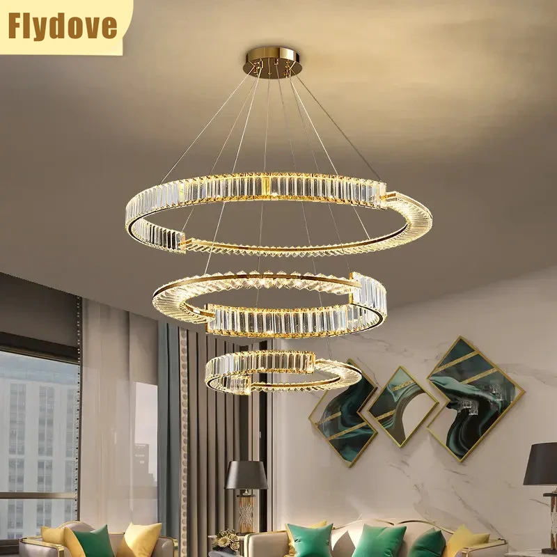 

Italian Master Bedroom Light Luxury Crystal Chandelier Modern High-end Exhibition Hall Villa Restaurant LED Lighting Decoration