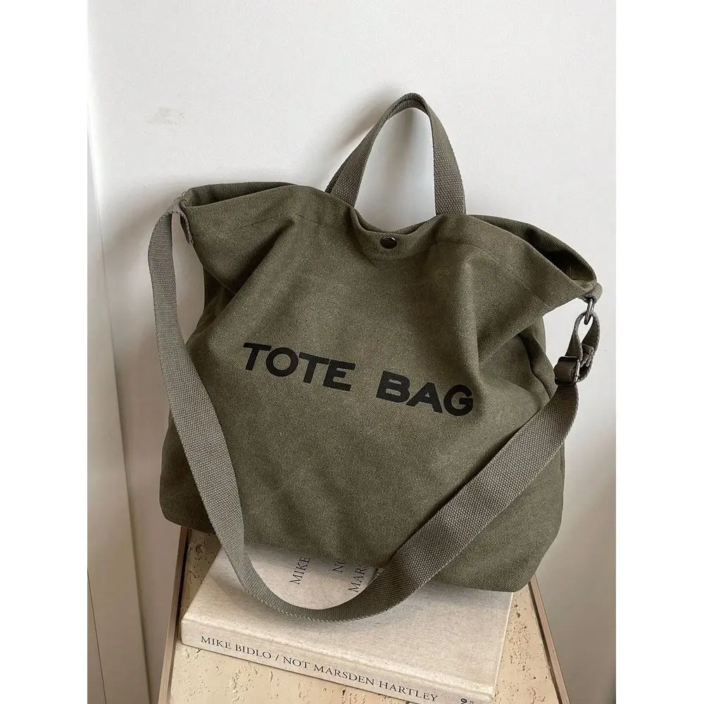 

Capacity Letter Graphic Canvas Tote Bag For Women, Fashion Handbag Casual Commuter Shoulder Bag