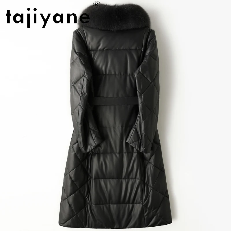 TAJIYANE سترة منتفخة من الجلد الحقيقي للنساء 100% معطف من جلد الغنم عالي الحبوب مع ياقة ثعلب ملابس نسائية شتوية 2025 كورت #2