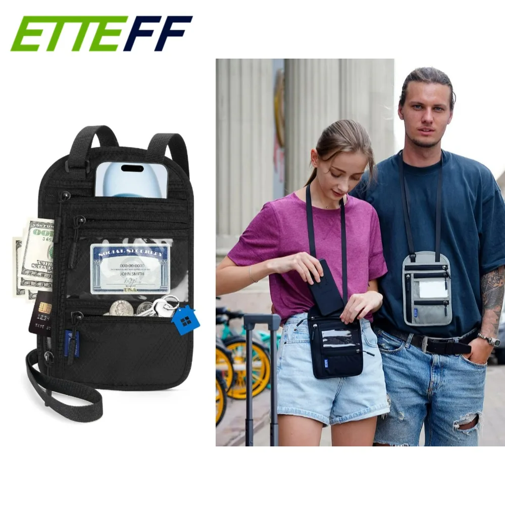 

Passport Holder for Families RFID Blocking Neck Wallet Travel Document Organizer Multi-Passport Pouch Portable and Stylish