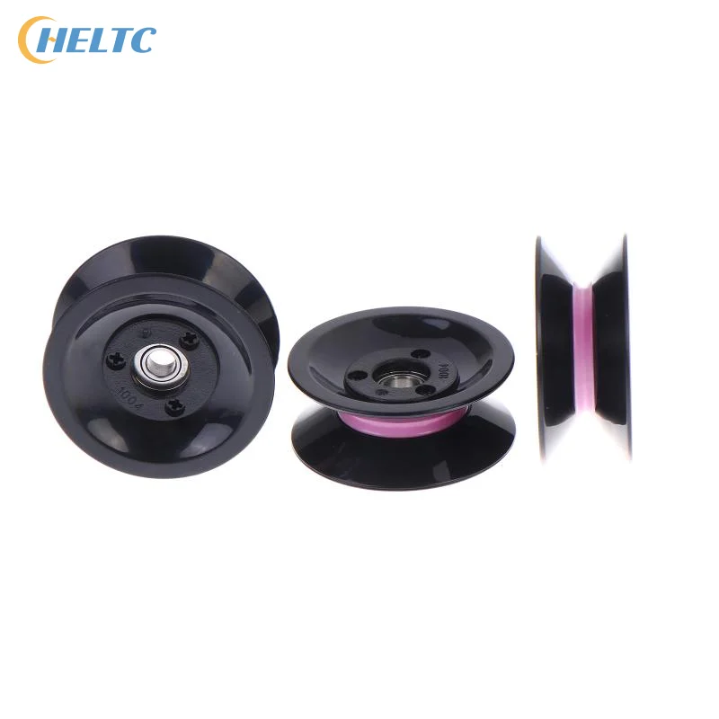 2Pcs High Quality Black 1004 U-groove V-groove Wheel Winding Machine Pulley Ceramic Wire Guide Wheel Combination Guide Pulley