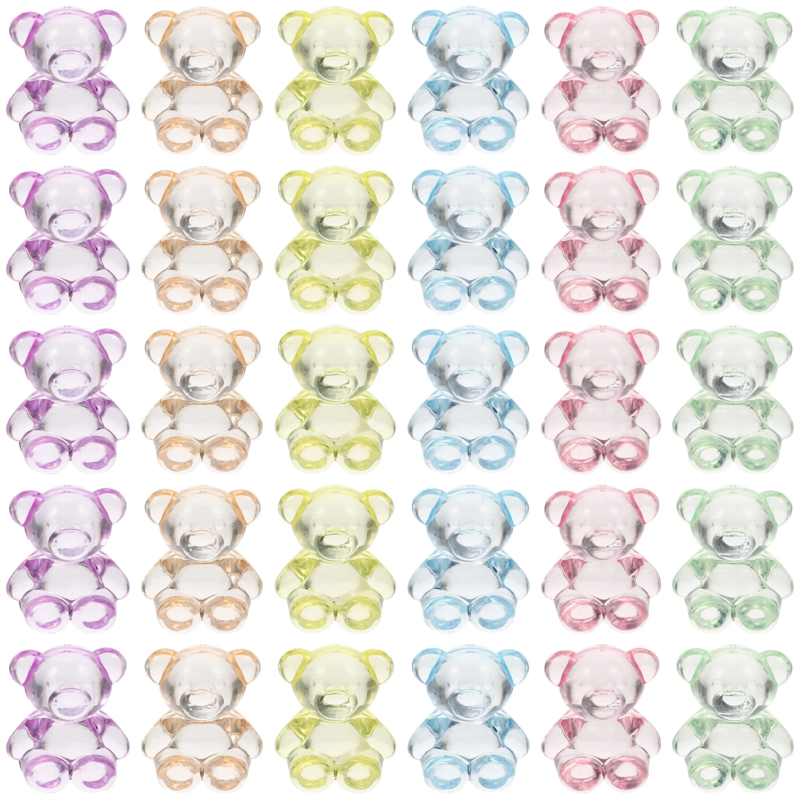 

100pcs Acrylic Bear Beads for Jewelry Making Cute Necklace Bracelet DIY Crafts Spacer Beads Charm Hair Ties Accessories