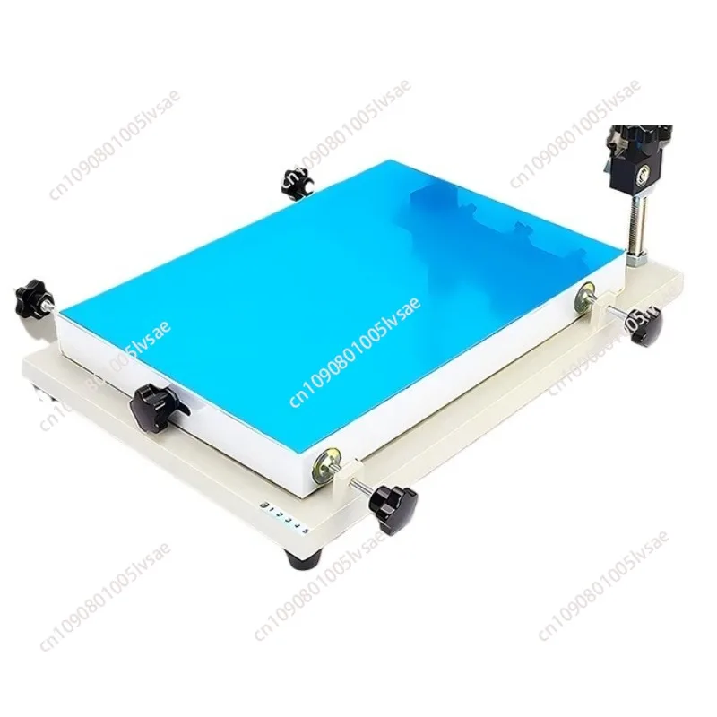 Manual Single Color Screen Printing Press – 320×440mm Flatbed T-Shirt Printer with Hinge Clamp