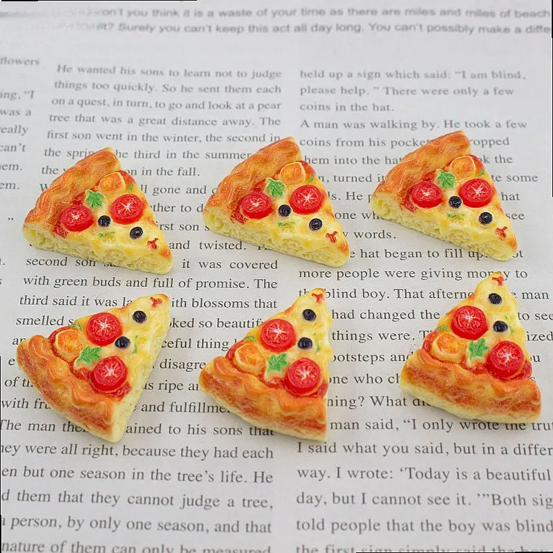 100pcs Kawaii Simulated French Fries Pizza Bread Cake Resin Cabochon DIY Accessories for Keychain Jewelry Dollhouse Decor