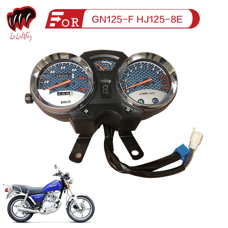 For Suzuki GN125-F HJ125-8E,Motorcycle Odometer Speedometer Gauge Signal Dual Digital Display KM/H Instrument assembly