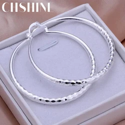 CHSHINE-Grandes Boucles d'Oreilles en Argent Sterling 925 pour Femme, Cercle de 5cm, Qualité Supérieure, Mode Mariage, Beaux Bijoux