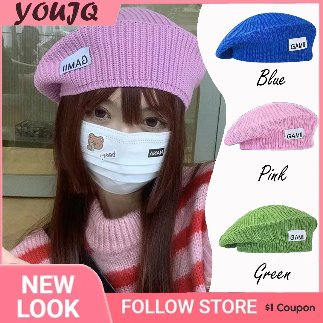 

INS Knitted Beret Spring Summer Berets Hats for Women Men French Artist Beret Painter Girls Female Warm Cap Beanies Bonnet Gorra