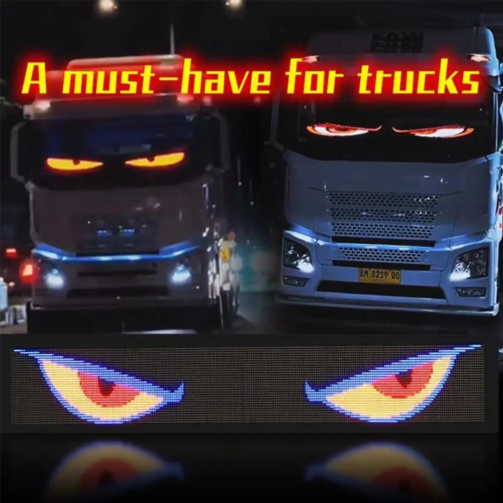 The Latest Truck Dynamic Demon Eye Demon Eye Truck Can Be Customized Pattern Copy LED Soft Film Screen APP Control ﻿